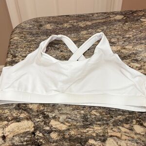 NWOT Running Girl White Sports Bra